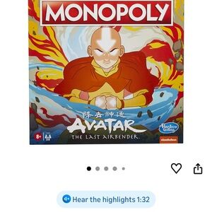 Monopoly Avatar The Last Airbender Board Game